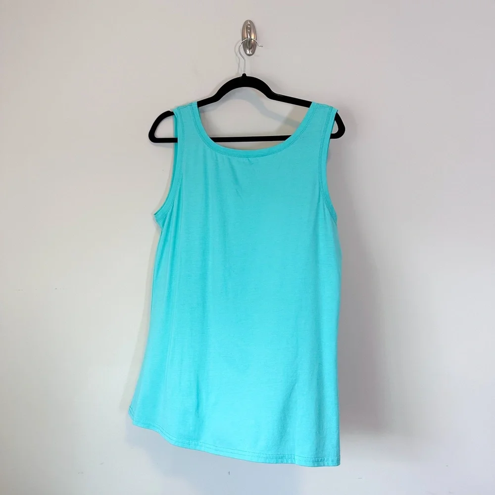 Ashley Stewart Light Teal Scoop Neck Tank Top